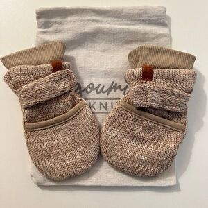 NEW Goumi Kids Pecan Knit Baby Mitts 0-3 mo Organic Cotton Gloves Winter Fall